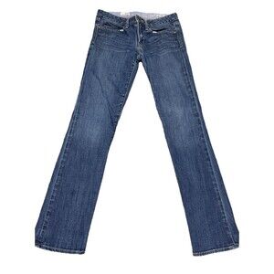 Gap 1969 Jeans Womens 28/6RBlue Cotton Denim Straight Leg Faded Stretch Workwear